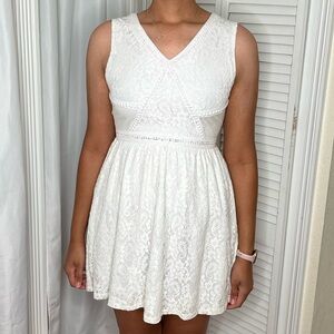 Mi Ami White Lace Mini Dress